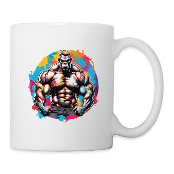 Bodybuilder / Sports / Fitness / Monkey / Muscles - Mug - white - Right