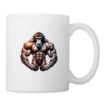 Bodybuilder / Sports / Fitness / Monkey / Muscles - Mug - white - Right