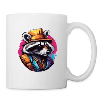 Raccoon / Animal / Zoo / Wild / Cute / Predator - Mug - white - Right