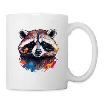 Raccoon / Animal / Zoo / Wild / Cute / Predator - Mug - white - Right