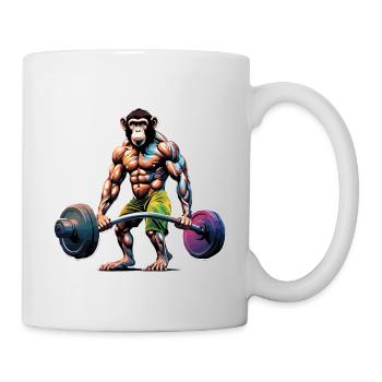 Bodybuilder / Sports / Fitness / Monkey / Muscles - Mug - white - Right