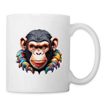 Affe / Tier / Zoo / Schimpanse / Wild / Comic - Tasse - Weiß - Rechts
