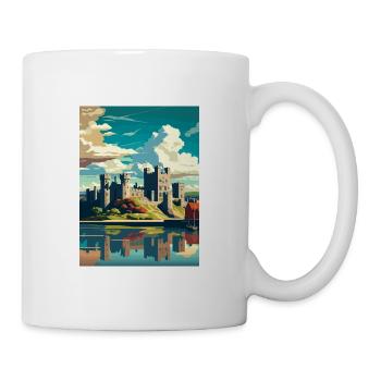 Caernarfon Castle Wales Vintage Travel Poster WPA - Mug - white - Right