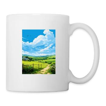 Pensrose Estate Cornwall Vintage Reiseposter WPA - Tasse - Weiß - Rechts