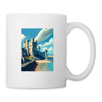 Château de Caernarfon gallois Vintage Travel Poster WPA - Mug blanc - blanc - Droite