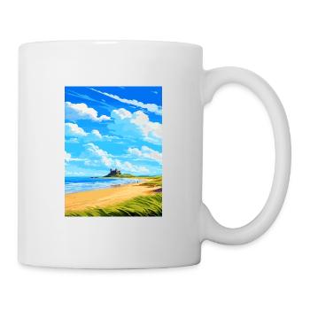 Bamburgh Castle Angleterre Vintage voyage affiche WPA - Mug blanc - blanc - Droite
