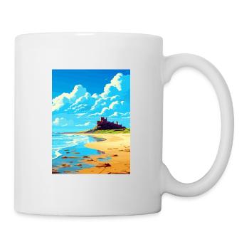 Bamburgh Castle Angleterre Vintage voyage affiche WPA - Mug blanc - blanc - Droite
