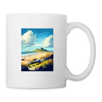Bamburgh Castle Angleterre Vintage voyage affiche WPA - Mug blanc - blanc - Droite