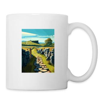 Hadrian S National Trail Vintage Reiseposter WPA - Tasse - Weiß - Rechts