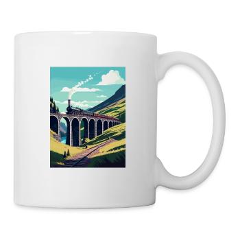 Glenfinnan Schottland Zug Vintage Reiseposter - Tasse - Weiß - Rechts