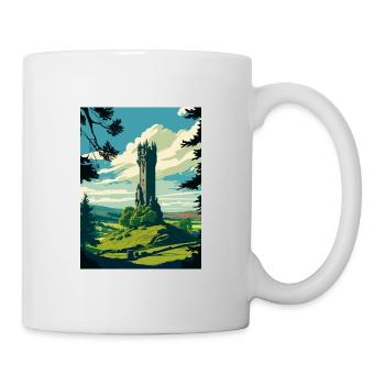 Wallace Monument Scotland Vintage Travel Poster - Mug - white - Right