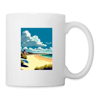 Bournemouth Angleterre plage Vintage affiche de voyage - Mug blanc - blanc - Droite