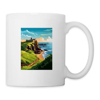 Dunnottar Castle England Vintage Travel Poster WPA - Mug - white - Right