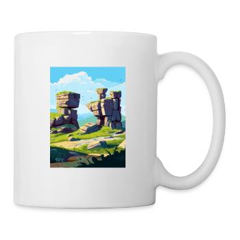 Brimham Rocks tête Angleterre Affiche de voyage Vintage - Mug blanc - blanc - Droite