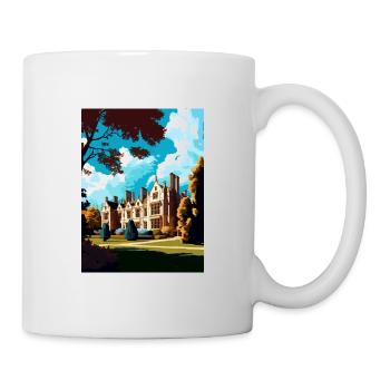 Anglesey Abbey Dekoration Vintage Reiseposter - Tasse - Weiß - Rechts