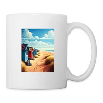 Wells à côté de la mer Angleterre Vintage Travel Poster - Mug blanc - blanc - Droite