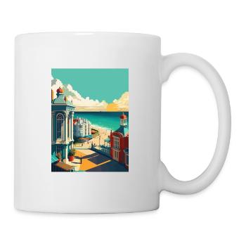 Brighton Pier Seascape Uk Vintage Travel Poster - Mug - white - Right
