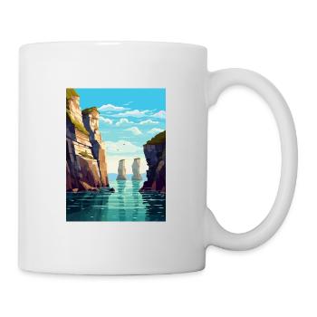 Stack Rocks Pembrokeshire Vintage Reiseposter - Tasse - Weiß - Rechts