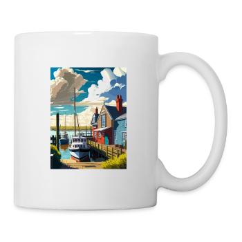 Whitstable Harbour England Vintage Reiseposter - Tasse - Weiß - Rechts