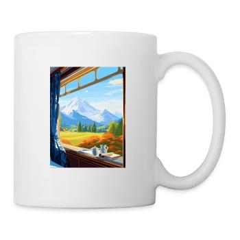 Orient Express Europa Deko Vintage Reiseposter - Tasse - Weiß - Rechts