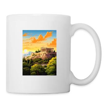 Athens Greece Decoration Vintage Travel Poster WPA - Mug - white - Right