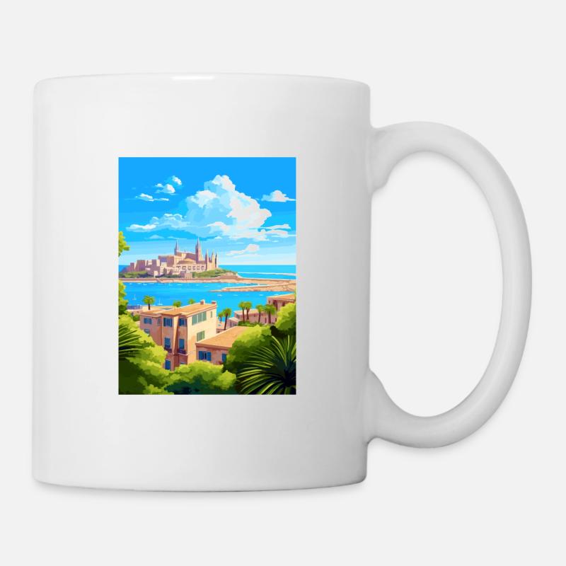 Palma de Majorque Espagne Vintage voyage affiche WPA - Mug blanc - blanc