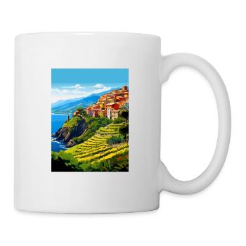 Cinque Terre Italy Decoration Patmos Travel Poster - Mug - white - Right