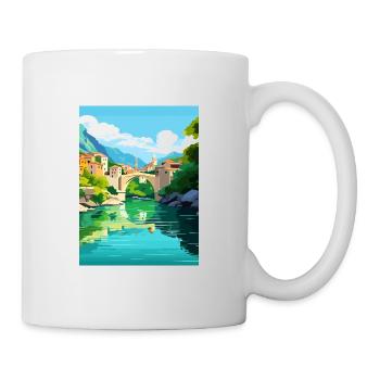 Mostar, Bosnie-Herzégovine, Pont de Stari Most Koski - Mug blanc - blanc - Droite