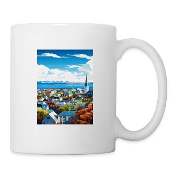 Reykjavik Iceland Vintage Travel Poster Souvenir - Mug - white - Right