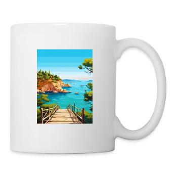 Cameo Island Athens Greece Vintage Travel Poster - Mug - white - Right