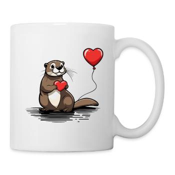 Coeur de loutre - Saint-Valentin - Mug blanc - blanc - Droite