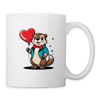 Coeur de loutre - Saint-Valentin - Mug blanc - blanc - Droite