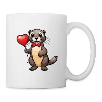 Otter Heart - Valentine's Day - Mug - white - Right