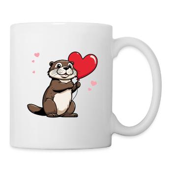 Otter Heart - Valentine's Day - Mug - white - Right