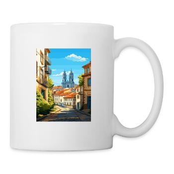 Braga Portugal Vintage voyage affiche WPA Souvenir - Mug blanc - blanc - Droite