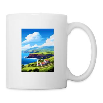 Santa Maria Island Portugal Vintage Travel Poster - Mug - white - Right