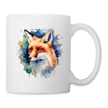Krafttier Fuchs, Schlau, Tier, Fuchs, - Tasse - Weiß - Rechts