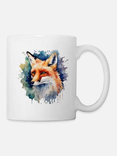 Krafttier Fuchs, Schlau, Tier, Fuchs, - Tasse - Weiß