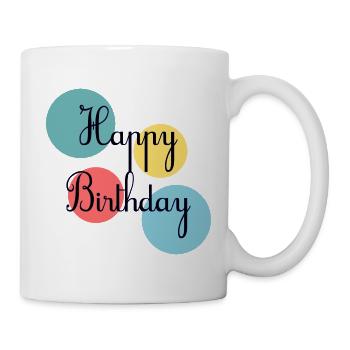HAPPY BIRTHDAY. JOYEUX ANNIVERSAIRE. ANNIVERSAIRE. - Mug blanc - blanc - Droite