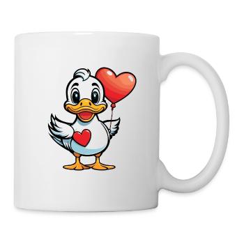 Ente Herz - Valentinstag - Tasse - Weiß - Rechts