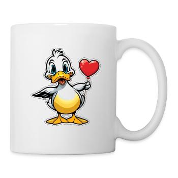 Ente Herz - Valentinstag - Tasse - Weiß - Rechts