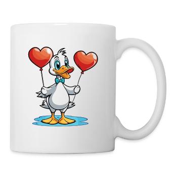 Ente Herz - Valentinstag - Tasse - Weiß - Rechts