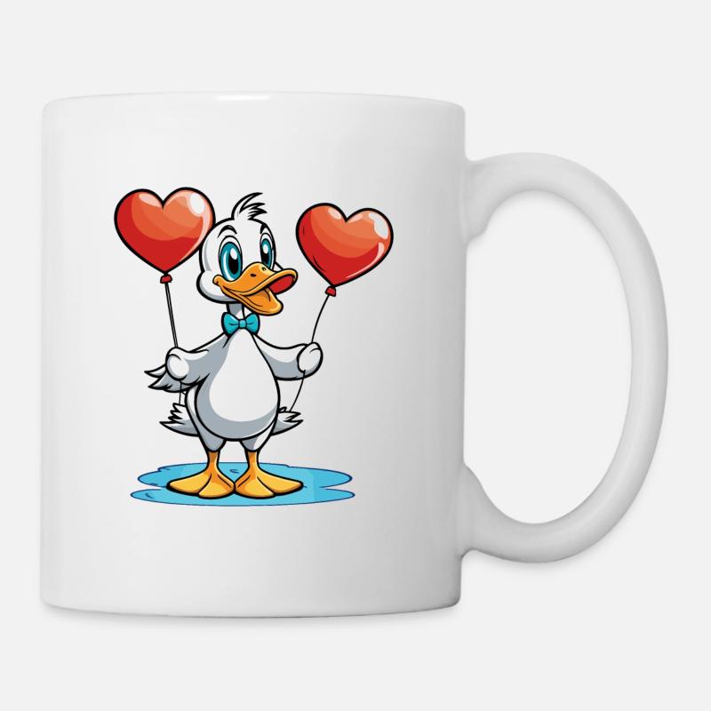 Ente Herz - Valentinstag - Tasse - Weiß