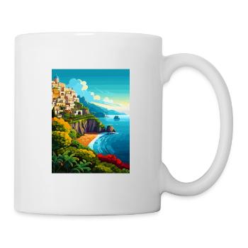 Amalfi Italie Décoration Vintage Voyage Affiche WPA - Mug blanc - blanc - Droite