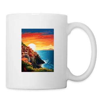 Cinque Terre Italy Decoration Patmos Travel Poster - Mug - white - Right