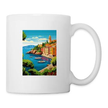 Portofino Italy Vintage Travel Poster WPA Souvenir - Mug - white - Right