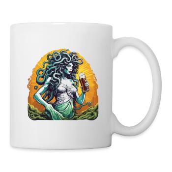 Medusa / griechische Mythologie / Schlangenkopf - Tasse - Weiß - Rechts