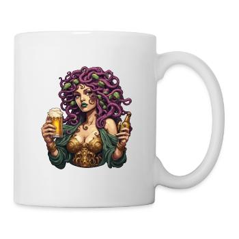 Medusa / griechische Mythologie / Schlangenkopf - Tasse - Weiß - Rechts