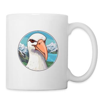 Albatross Watercolor Cartoon Kawaii Pet Animal Col - Mug - white - Right