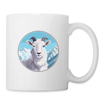 Goat Watercolor Cartoon Kawaii Pet Animal Colorful - Mug - white - Right